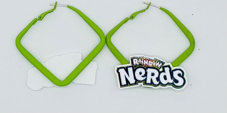 RAINBOW NERDS HOOP EARRINGS inspired by NERDS