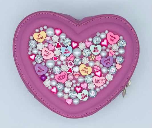 Sweetheart Novelty Purse topped with Extra Hearts and Jewels