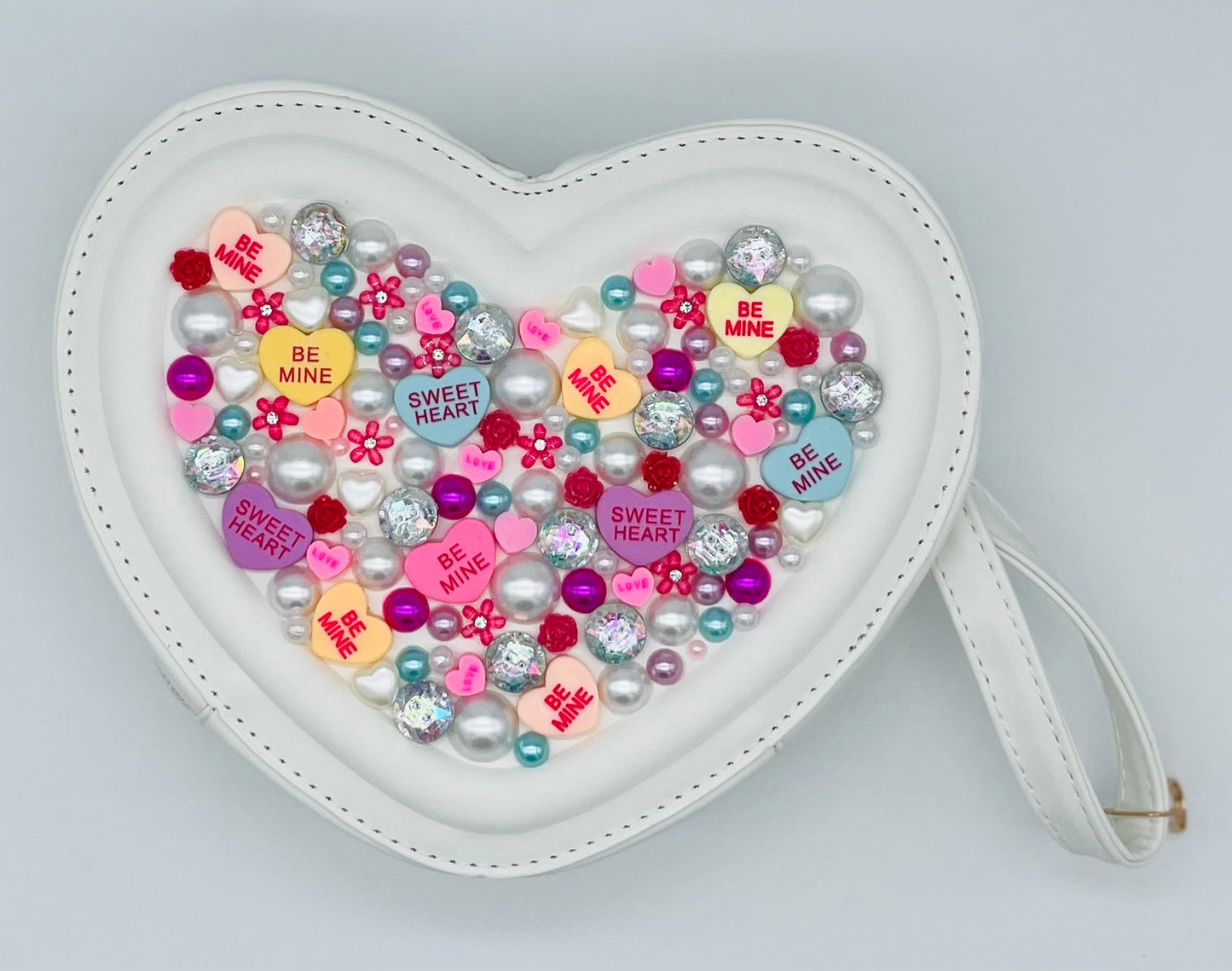 Sweetheart Novelty Purse topped with Pearls and Jewels