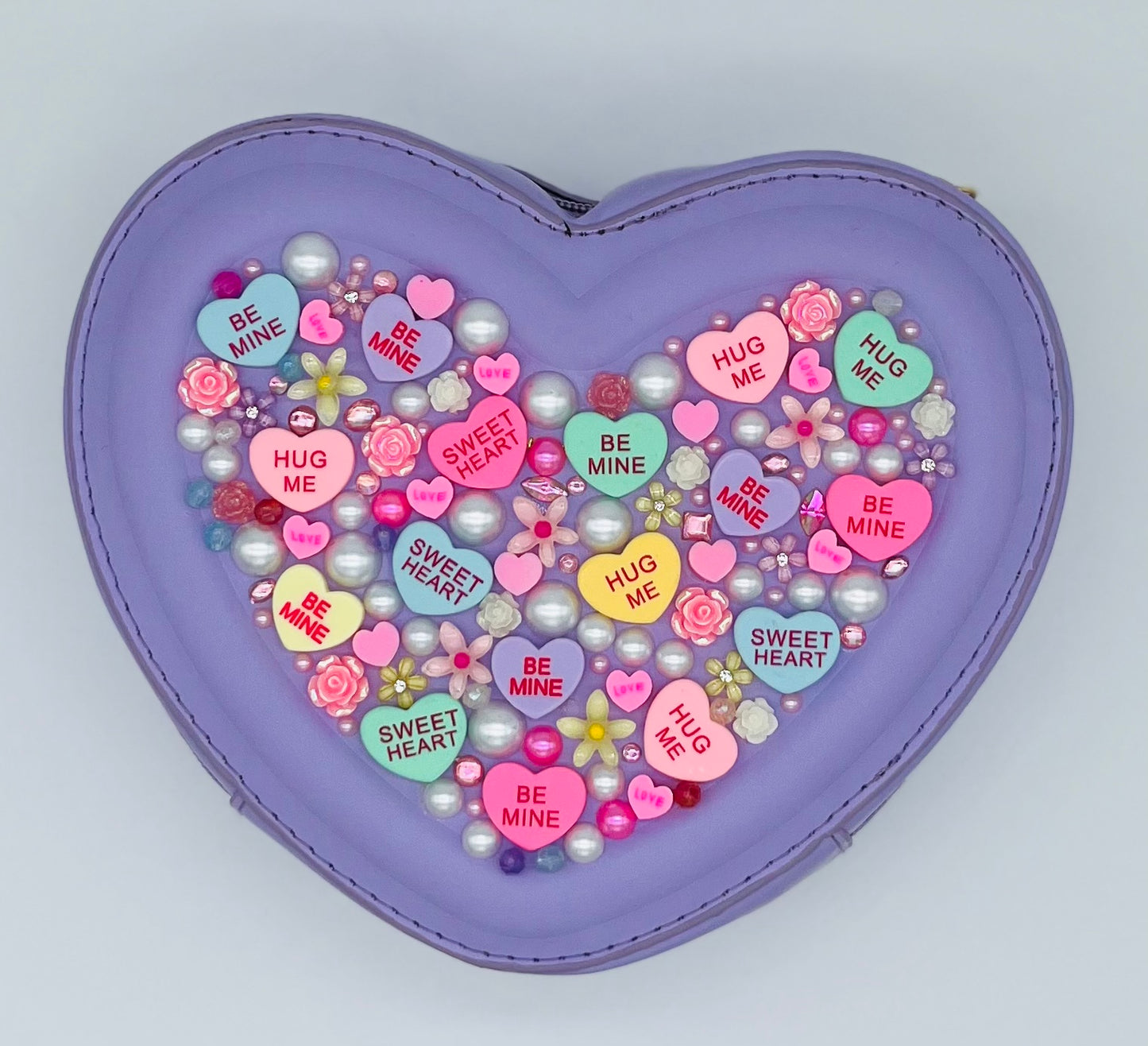 Sweetheart Novelty Purse topped with Pearls and Jewels