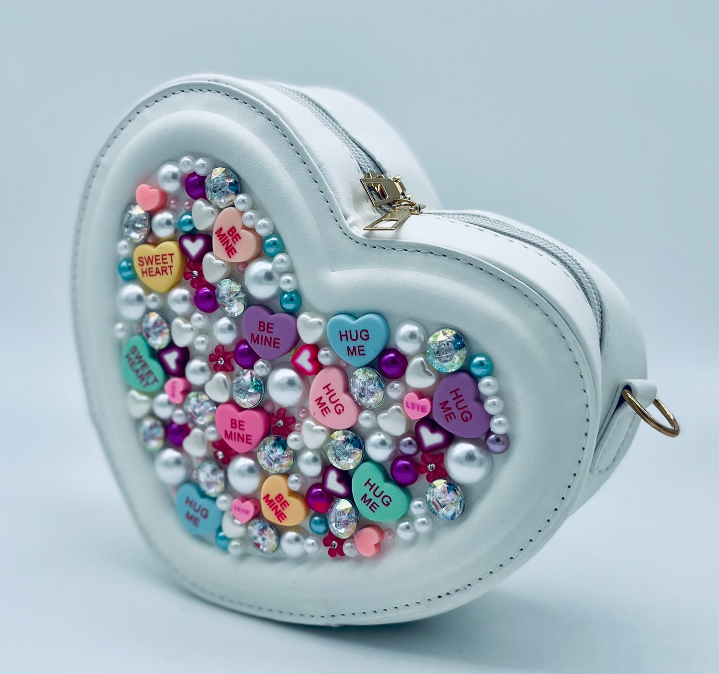 Sweetheart Novelty Purse topped with Extra Hearts and Jewels