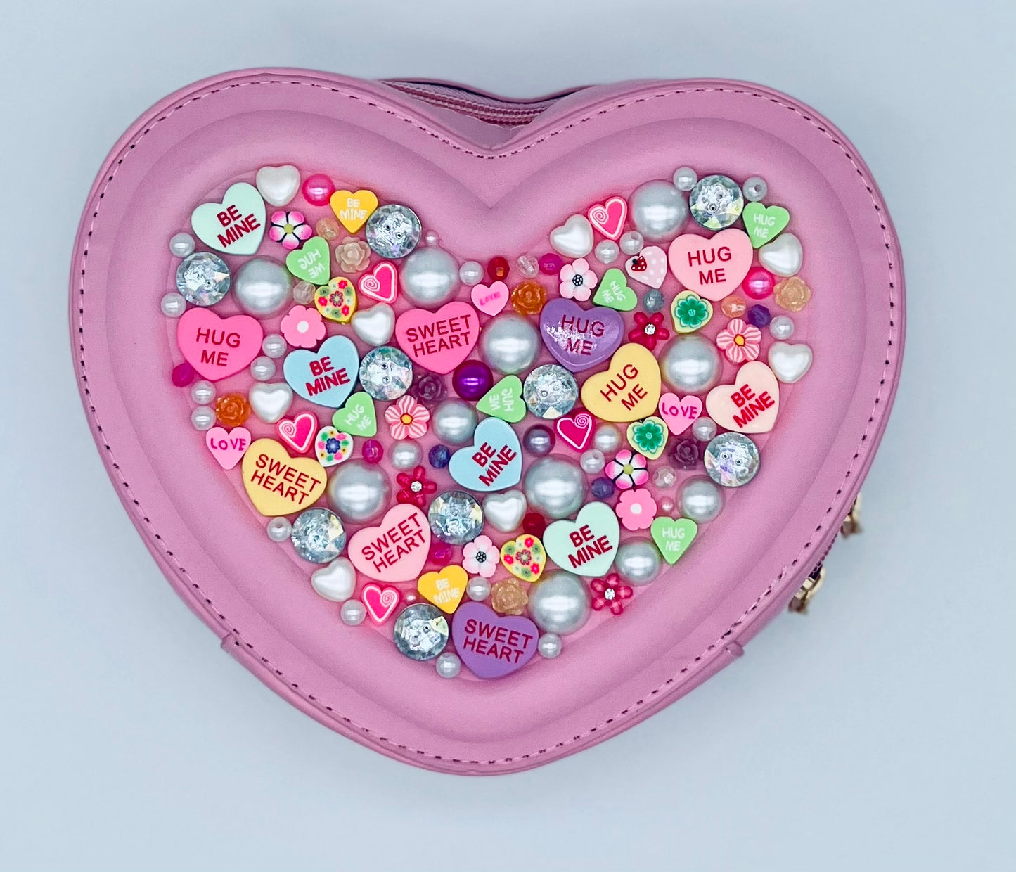 Sweetheart Novelty Purse topped with Extra Hearts and Jewels