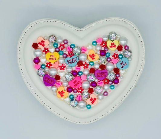 Sweetheart Novelty Purse topped with Pearls and Jewels
